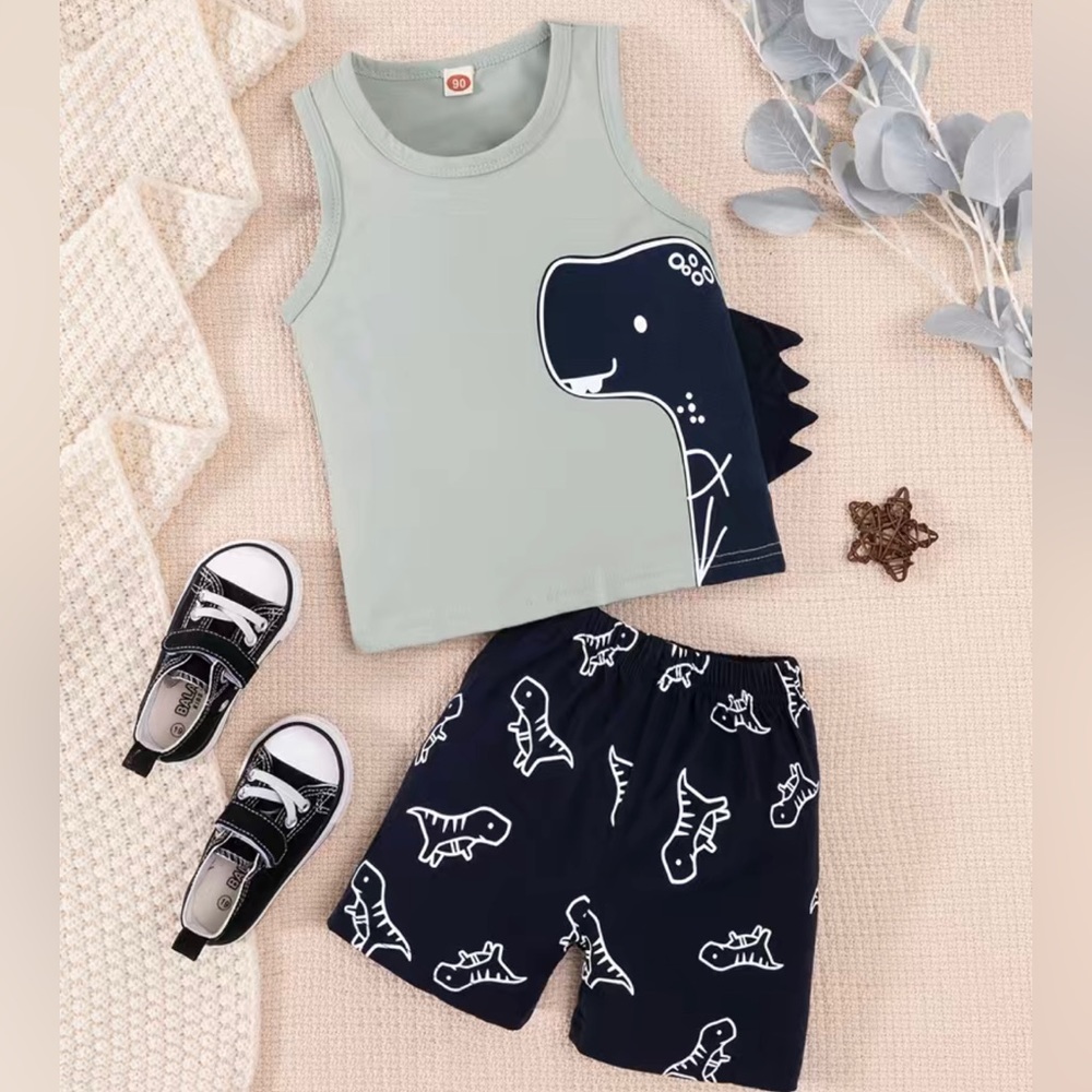 NEW Boys Dino Summer Outfit